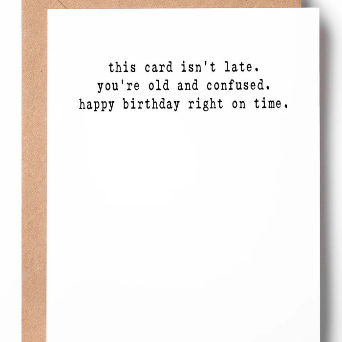 Right On Time Card