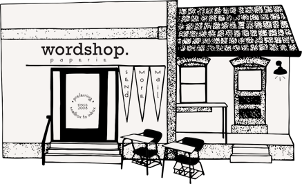 illustration of wordshop paperie storefront